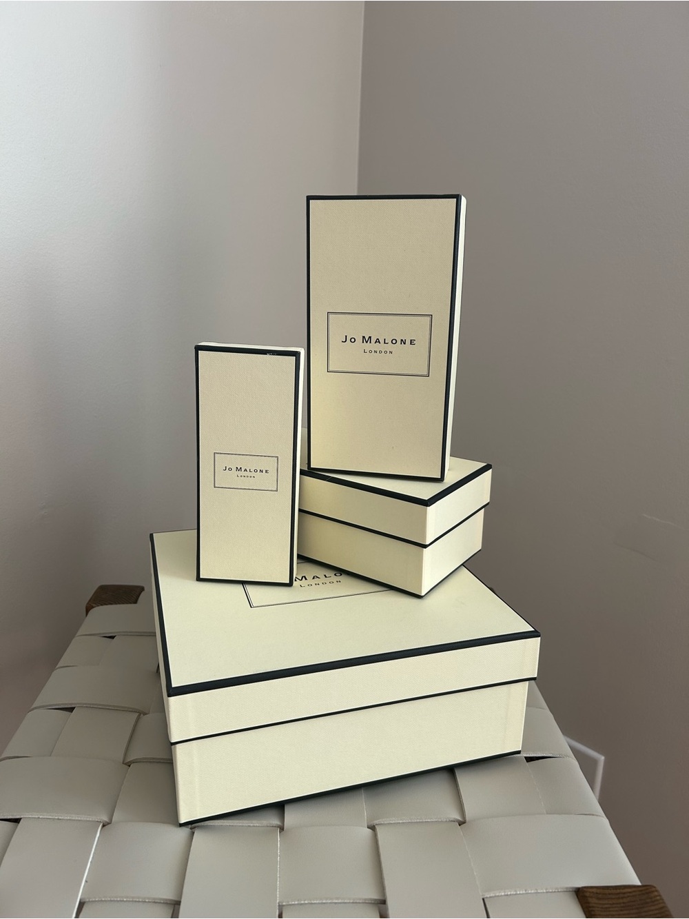 Jo Malone Cream and Black Set of 4 Gift Boxes